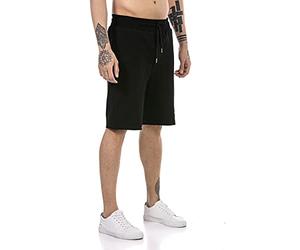 RED BRIDGE Short pour Homme Jogger Sweat-Pants Pantalon Court Bermuda Noir L