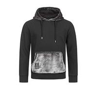 RED BRIDGE Sweat à Capuche pour Homme Fourrure synthétique Pull en Peluche Noir M
