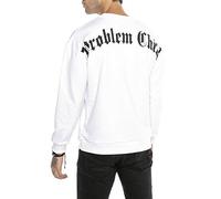 RED BRIDGE Sweat pour Hommes Pullover Col Rond Problem Child Style Gothique Blanc XL