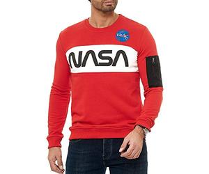 RED BRIDGE Sweat-Shirt avec Le Design de la NASA Pull pour Hommes Rouge M