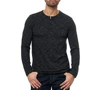 RED BRIDGE T-Shirts à Manches Longues pour Hommes avec Poche de Poitrine Boutons et Logo sur Le Bras Noir XXL