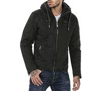 RED BRIDGE Veste d'hiver pour hommes Blouson de transition matelassée à capuche Noir 5XL