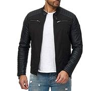 RED BRIDGE Veste Moderne en Cuir synthétique Noir pour Hommes Noir