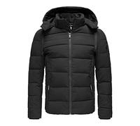 Red Bridge Veste rembourrée doublée avec col à Fermeture Haute et Capuche Amovible pour Homme Noir