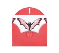 Red BROLEO Carte de vœux avec ailes de chauve-souris roses pour Noël, anniversaire, Saint-Valentin, anniversaire de mariage et invitations de fête