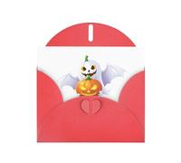 Red BROLEO Carte de vœux avec imprimé citrouille chauve-souris fantôme pour Noël, anniversaire, Saint-Valentin, anniversaire de mariage et invitations de fête