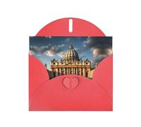 Red BROLEO Carte de vœux imprimée Basilique Saint-Pierre pour Noël, anniversaire, Saint-Valentin, anniversaire de mariage et invitations à une fête