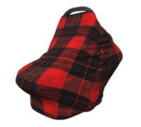 Red Buffalo Couverture d'allaitement à carreaux Couverture complète 360° Écharpe extensible vintage pour l'allaitement et le siège de voiture Convient à la plupart des poussettes et landaus