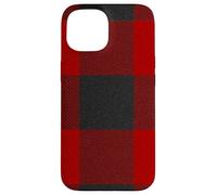 Red Buffalo Design Christmas Decor Plaid Pattern Coque pour iPhone 15
