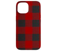 Red Buffalo Design Christmas Decor Plaid Pattern Coque pour iPhone 15