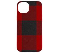 Red Buffalo Design Christmas Decor Plaid Pattern Coque pour iPhone 15 Plus