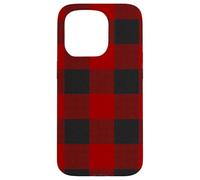 Red Buffalo Design Christmas Decor Plaid Pattern Coque pour iPhone 15 Pro