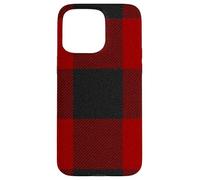 Red Buffalo Design Christmas Decor Plaid Pattern Coque pour iPhone 15 Pro Max