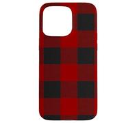 Red Buffalo Design Christmas Decor Plaid Pattern Coque pour iPhone 15 Pro Max