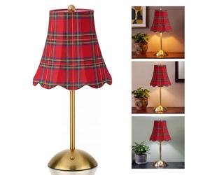 Red Buffalo Lampe de table de Noël sans fil rechargeable à LED tactile | USB-C, fonctionne avec piles, 3 couleurs à intensité variable, base dorée, décoration vintage pour Noël, fête de Noël