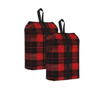 Red Buffalo Sac à chaussures de voyage vintage résistant à l'eau avec poignée à fermeture éclair, pochette légère pour valise et salle de sport, se replie à plat pour l'emballage, Plaid Red Buffalo