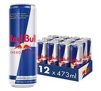Red Bull Boisson énergétique, régulière - 12 canettes de 473 ml - Total | Contient de la caféine, de la taurine, des vitamines B, du sucre et de l'eau, 473 ml, lot de 12 canettes
