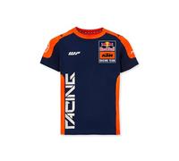 Red Bull Maillot Réplique de l'équipe KTM - Logos des partenaires - Matière respirante - Enfants - 104 - Bleu/Orange, Bleu - orange, 140 cm