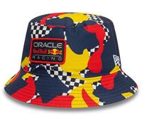Red Bull Racing Chapeau cloche F1, motif camouflage abstrait New Era, bleu marine multicolore, Bleu nuit, L