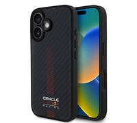 Étui Red Bull pour iPhone 16 6.1 étui rigide noir Carbon Fiber Power Bar MagSafe