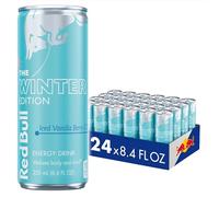 Red Bull Winter Edition Boisson énergisante à la vanille glacée, 24 canettes, avec 80 mg de caféine, de taurine et de vitamines B
