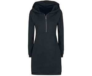 RED by EMP Femme Robe Sweat-Shirt Noire avec Capuche