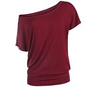 RED by EMP Femme T-Shirt Ample Rouge Bordeaux L