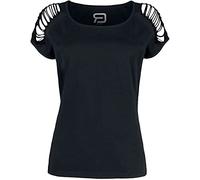 RED by EMP Femme T-Shirt Noir avec découpes sur Les Manches XXL