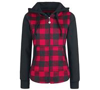 RED by EMP Femme Veste à Capuche Rouge Noir