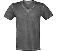 RED by EMP Homme T-Shirt Basique Gris foncé avec Lavage Individuel