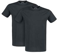 RED by EMP Homme T-Shirts Noirs à col Rond en Pack Double L
