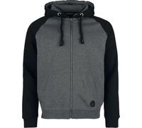 RED by EMP Homme Veste à Capuche Noire/Grise avec Manches Raglan L
