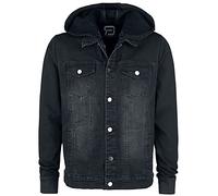 RED by EMP Homme Veste en jean gris foncé avec capuche