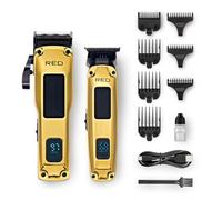 Red by Kiss Ensemble de tondeuse et tondeuse sans fil pour le toilettage des cheveux et de la barbe, tondeuse professionnelle à décoloration avec tondeuse à lame en T de précision, kit de coupe de