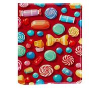Red Candy Couverture de livre remplaçable en cuir PU réutilisable Convient pour ordinateurs portables de 148 x 210 mm
