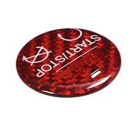 Red Carbon Fiber Engine Start Stop Button Cover Trim for GT 2015-2019, Premium Interior Decor Accessory, Easy Install, Scratch - Resistant Surface