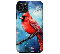 Red Cardinal Bird Blue Starry Night Pink Floral Sky Flower Coque pour iPhone 11 Pro Max