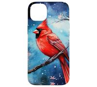 Red Cardinal Bird Blue Starry Night Pink Floral Sky Flower Coque pour iPhone 14 Plus