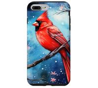 Red Cardinal Bird Blue Starry Night Pink Floral Sky Flower Coque pour iPhone 7 Plus/8 Plus