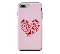 Red Cardinal Flocage Coeur Silhouette Ornithologie Coque pour iPhone 7 Plus/8 Plus