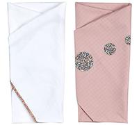 RED CASTLE Coffret Fine Vintage 2 Langes 72X72Cm, Petits Pois Blanc Neige/Pois Beiges + Bleu Givré/Pois Bleus