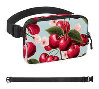 Red Cherries Sac banane à bandoulière pour homme et femme, sac de ceinture pour voyage, marche, course, randonnée, cyclisme, multicolore, 4 x 23 x 15 cm, multicolore, 1.5x9.0x5.9in/4x23x15cm