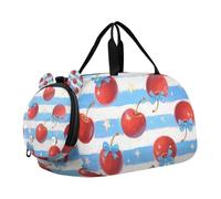 Red Cherries Sac de sport multifonction pour fille avec compartiment à chaussures pour la plage, la natation, la piscine et les sports