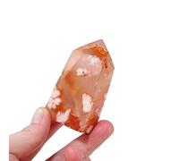 Red Cherry Agate Crystal Point Tower Gemstone Quartz Stone Four Side Column Obelisk Ornaments (Size : 50-70g) Gemstone Stone