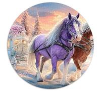 Red Cheval Gallop 1000 Pièces Puzzle Circulaire Puzzles Classiques Jeu Cadeau Unique Jeu D'Intelligence Cadeaux 1000pcs (67.5x67.5cm)