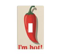 Red Chili Pepper I'm Hot Housse d'interrupteur esthétique à bascule simple pour cuisine, ferme, chambre à coucher, salle de bain