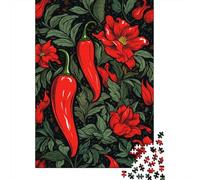 Red Chili Pepper Pattern Plaque Métallique Vintage 38x26cm/1000pcs pour Le Pub Ou Le Café, Style Vintage pour L’intérieur
