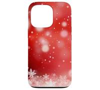 Red Christmas Snowflake Winter Holiday Bokeh Phone Design Coque pour iPhone 13 Pro