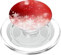 Red Christmas Snowflake Winter Holiday Bokeh Phone Design PopSockets PopGrip pour MagSafe