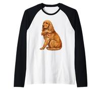 Red Cocker Spaniel I Love Dad Dog Manche Raglan
